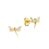 Cercei aur 14K libelula cu cristale DiAmanti V0389E14K-AS